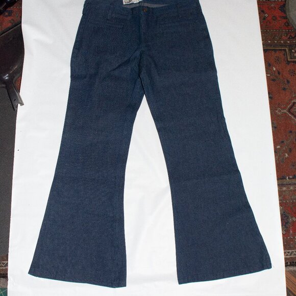 Vintage 70s USA Made Land Lubber Denim Lo-Cut Big Bell Bottom Jeans 34x31.5 NOS - Picture 2 of 5